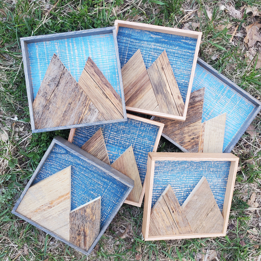 Rustic Mountain Art - Small (7.5x7.5)