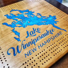 Load image into Gallery viewer, Lake Winnipesaukee Cribbage Board - 4 Track
