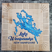 Load image into Gallery viewer, Lake Winnipesaukee Cribbage Board - 4 Track
