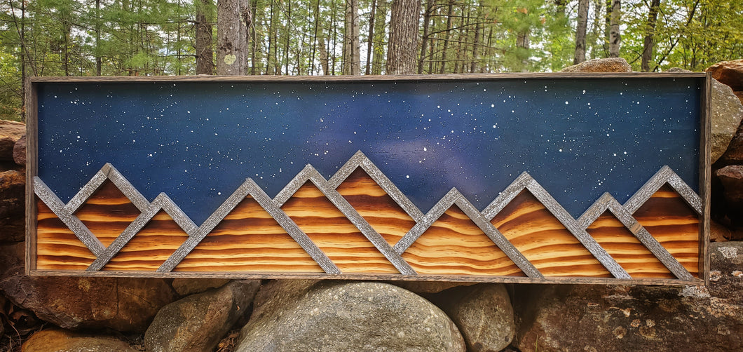 Mountain Art - Starry Night (10x32