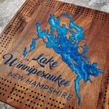 Load image into Gallery viewer, Lake Winnipesaukee Cribbage Board - 4 Track
