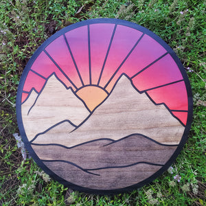 Round Mountain Wall Art - Sunburst